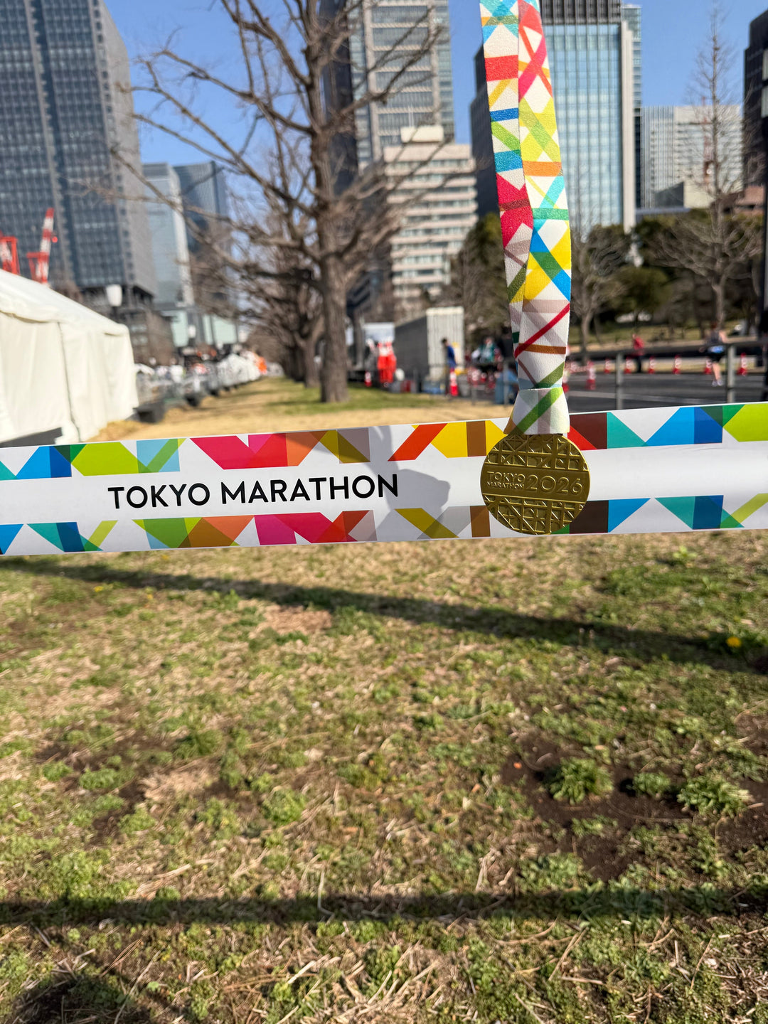 Tokyo Marathon 2026 finisher medal displayed after completing the race in central Tokyo