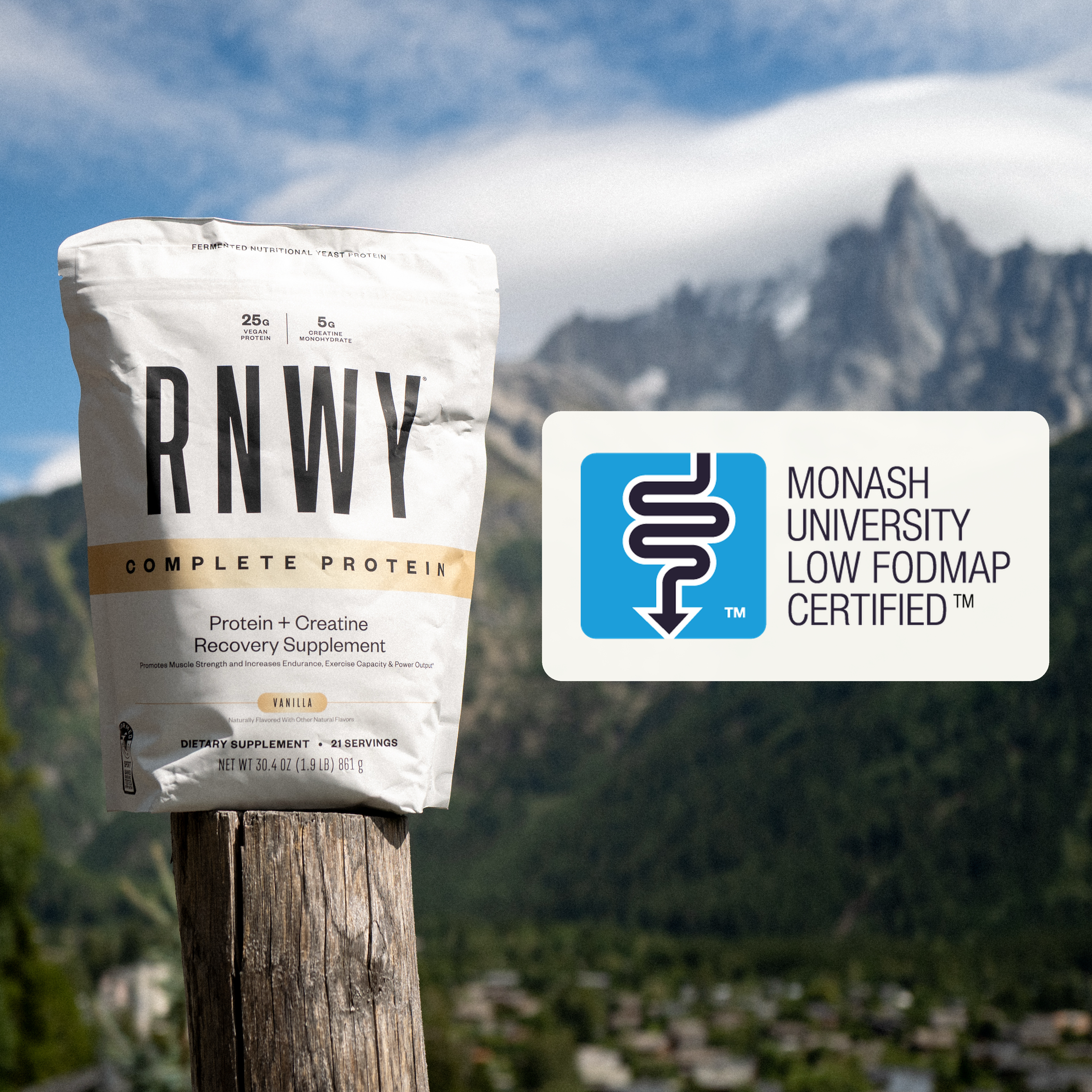 RNWY Complete Protein is Monash University Low FODMAP Certified