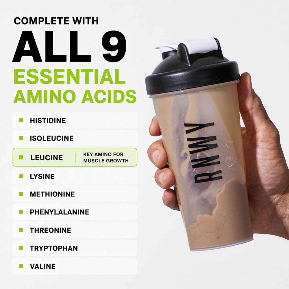 RNWY Complete Protein delivers all nine essential amino acids