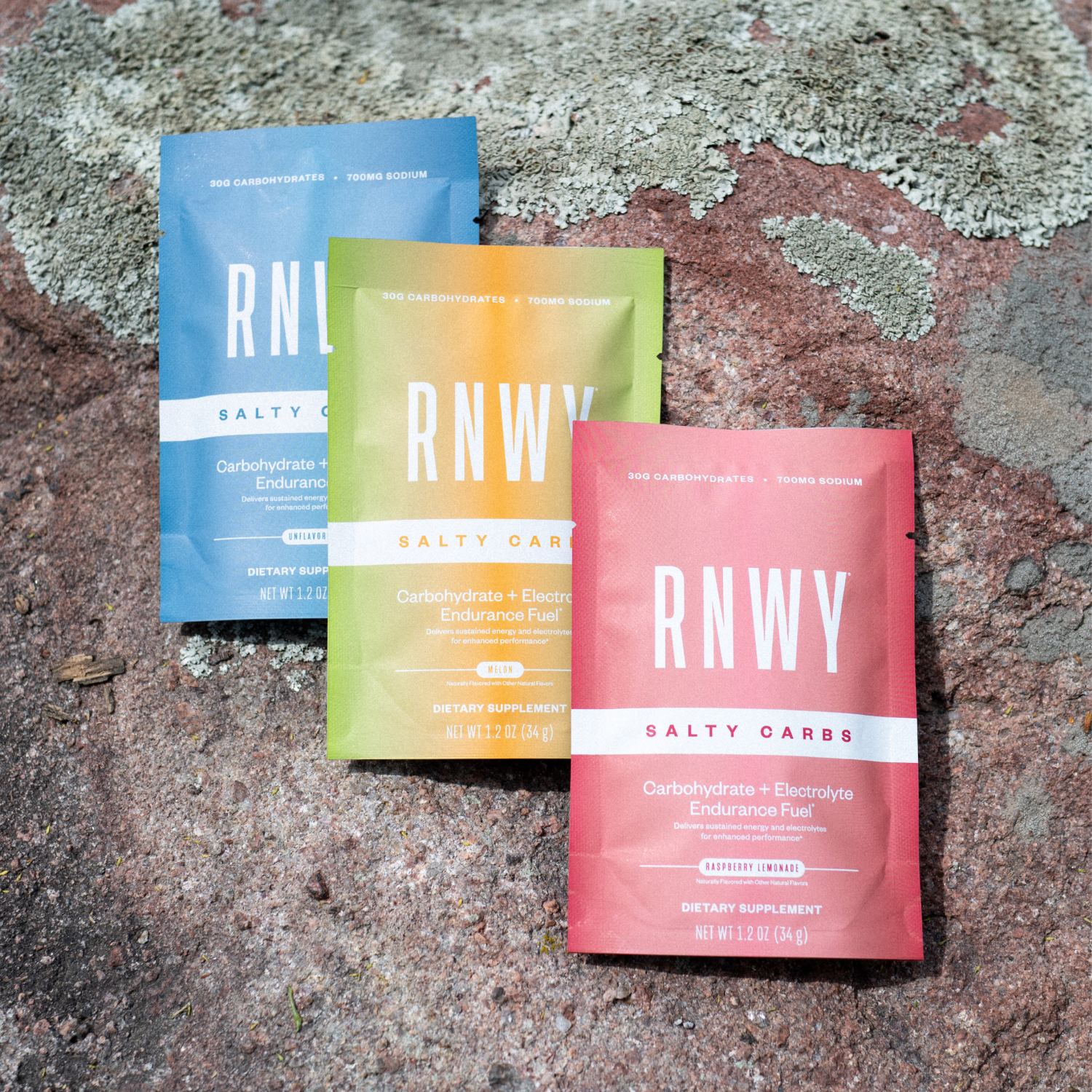 RNWY Salty Carbs single-serve stick pack